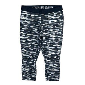 Nike Women's Athletic Legging Dri-Fit Camo Gray Black Cropped Size L Large